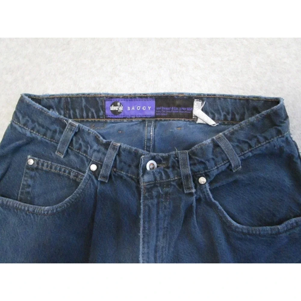 Levi's SilverTab Pants Mens 28x33 Blue Baggy Fit Vintage 90s Y2K Dark Wash Denim